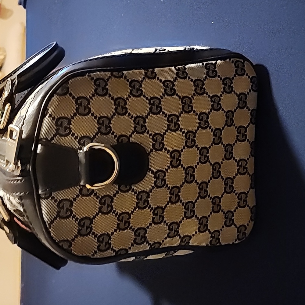 Gucci Blue and Red Stripe Monogram Bag - Picture 2 of 16